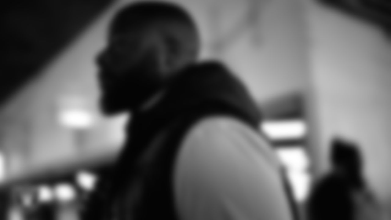 Las Vegas Raiders assistant defensive line coach Kenyon Jackson arrives to the regular season away game against the Philadelphia Eagles at Lincoln Financial Field.