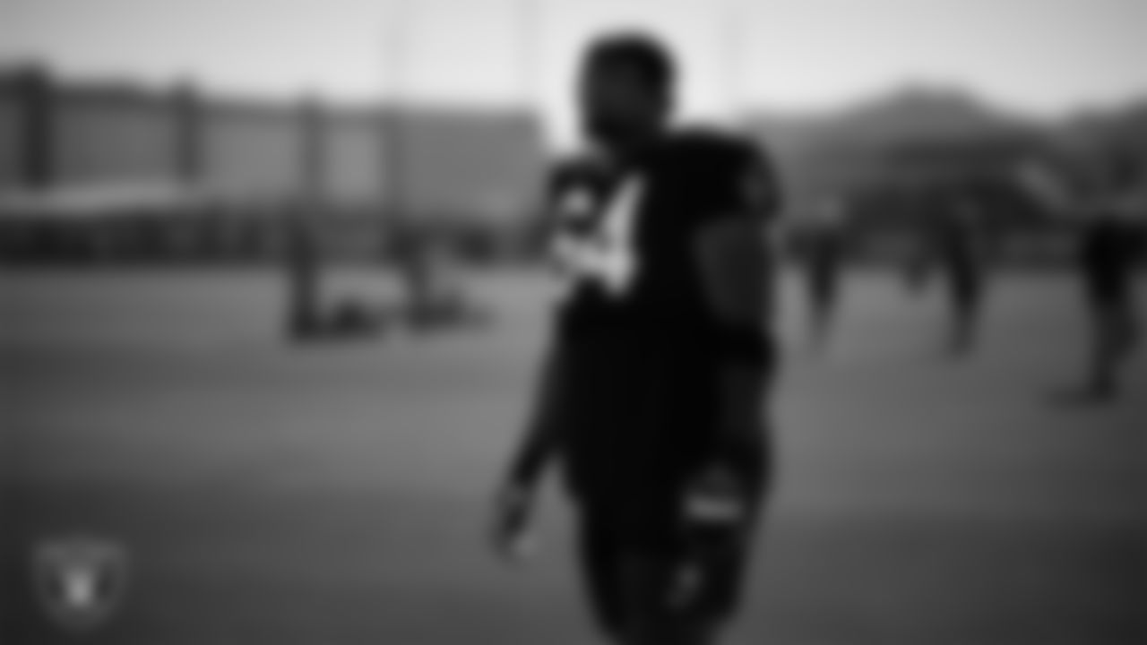 Las Vegas Raiders guard Layden Robinson (64) during practice at Intermountain Health Performance Center.