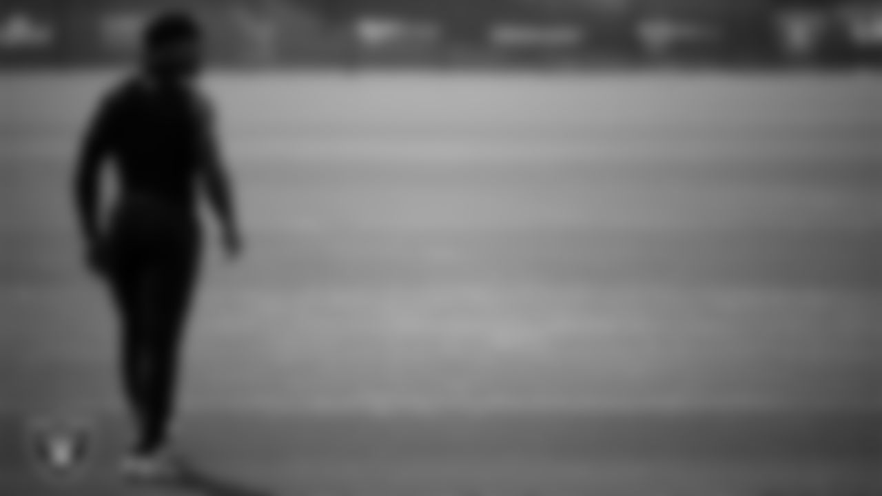 Las Vegas Raiders cornerback Darnay Holmes (30) during practice at Intermountain Health Performance Center.