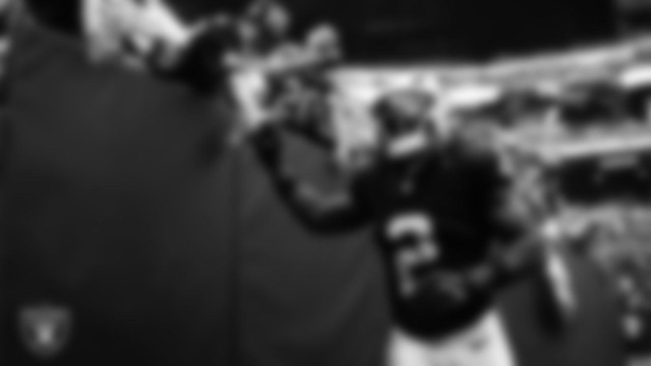 Las Vegas Raiders running back Ashton Jeanty (2) is introduced onto the field before the preseason home game against the San Francisco 49ers at Allegiant Stadium.