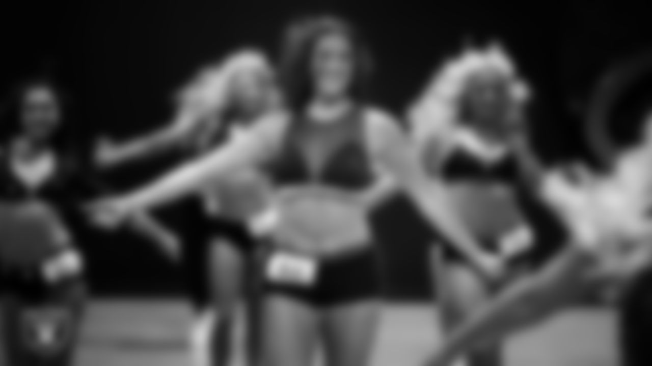 A dancer during the semifinal round of the 2025 Raiderettes Auditions at The Studio.