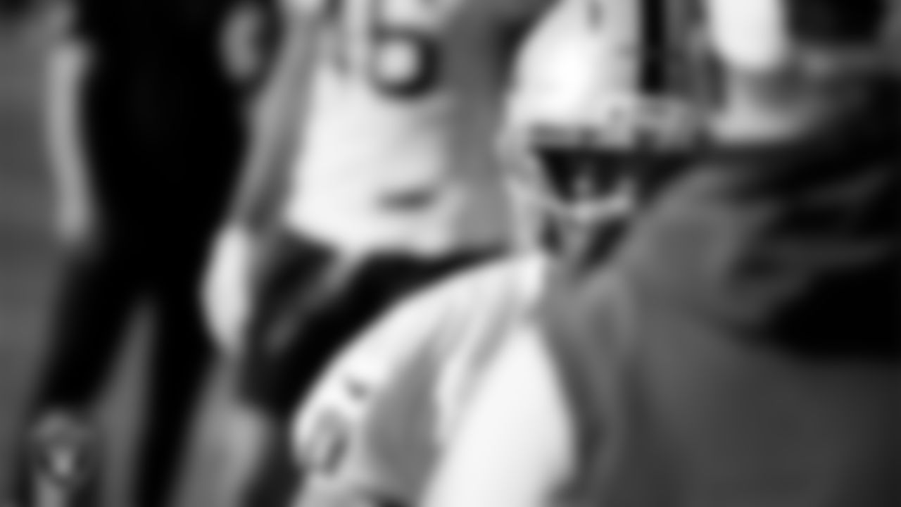 Las Vegas Raiders tight end Albert Okwuegbunam (86) during practice at Intermountain Health Performance Center.