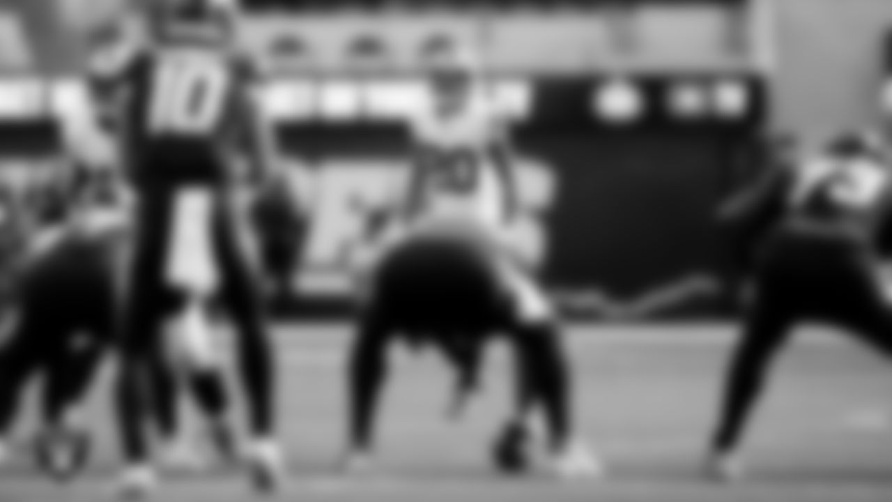 Las Vegas Raiders safety Isaiah Pola-Mao (20) during the regular season away game against the Los Angeles Chargers at SoFi Stadium.