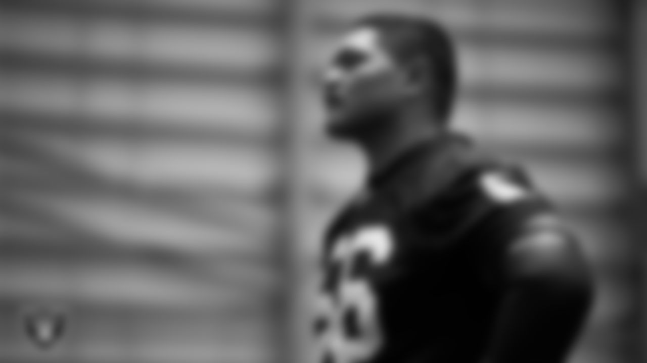 Las Vegas Raiders guard Atonio Mafi (56) during practice at Intermountain Health Performance Center.