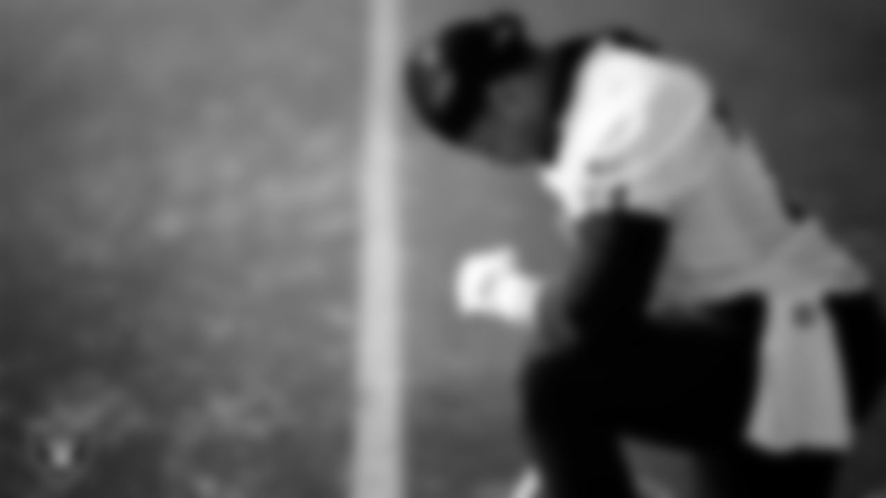 Las Vegas Raiders guard Caleb Rogers (76) during practice at Intermountain Health Performance Center.