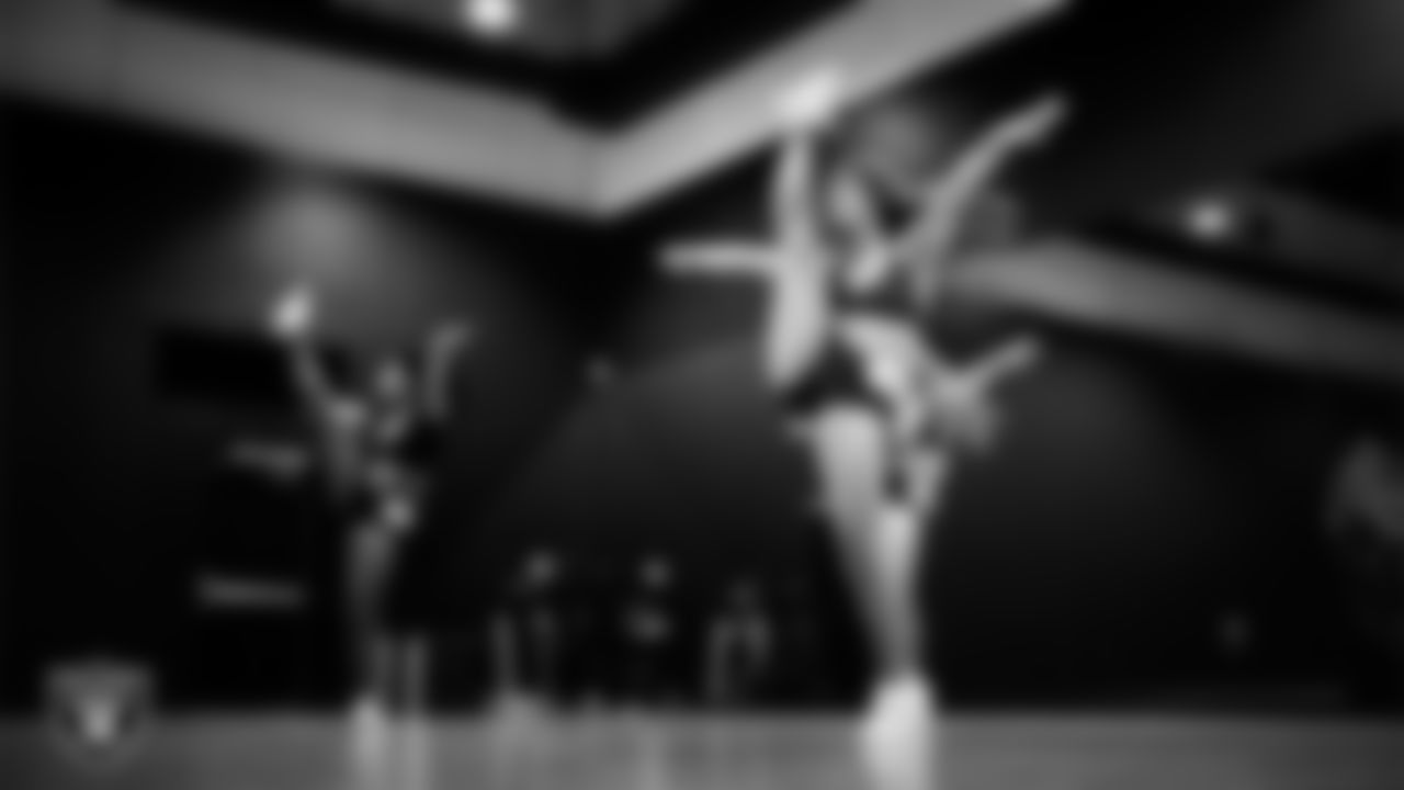 A dancer during the semifinal round of the 2025 Raiderettes Auditions at The Studio.