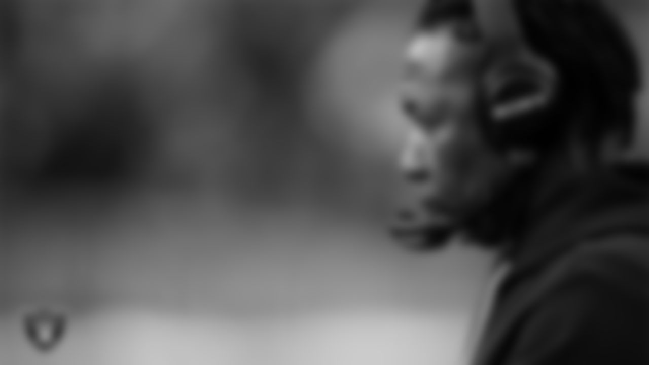 Las Vegas Raiders defensive coordinator Patrick Graham on the sidelines during the regular season away game against the Philadelphia Eagles at Lincoln Financial Field.