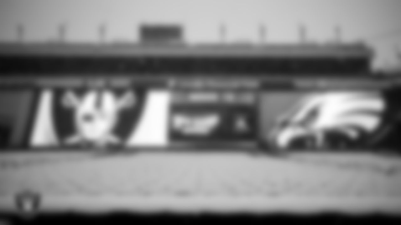 Gameday signage around Lincoln Financial Field before the Las Vegas Raiders' regular season away game against the Philadelphia Eagles.