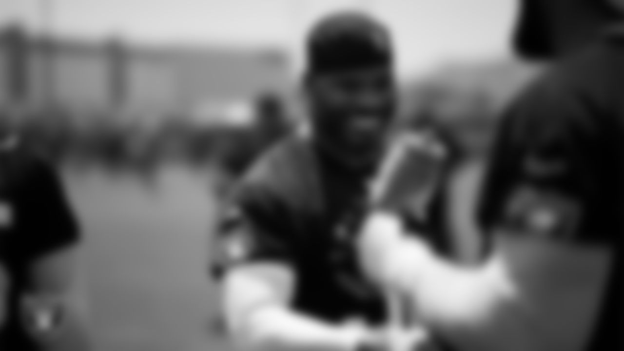 Las Vegas Raiders linebacker Elandon Roberts (52) at an Organized Team Activity (OTA) at Intermountain Health Performance Center.