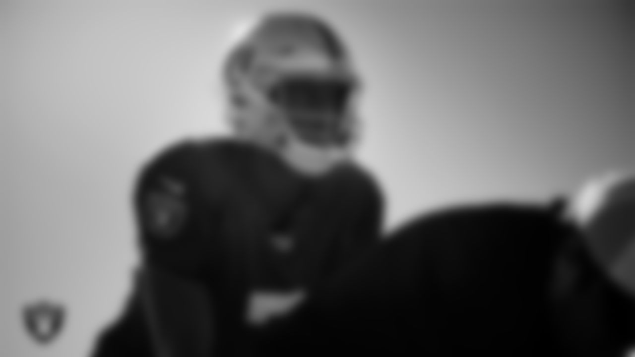 Las Vegas Raiders quarterback Geno Smith (7) during practice at Intermountain Health Performance Center.