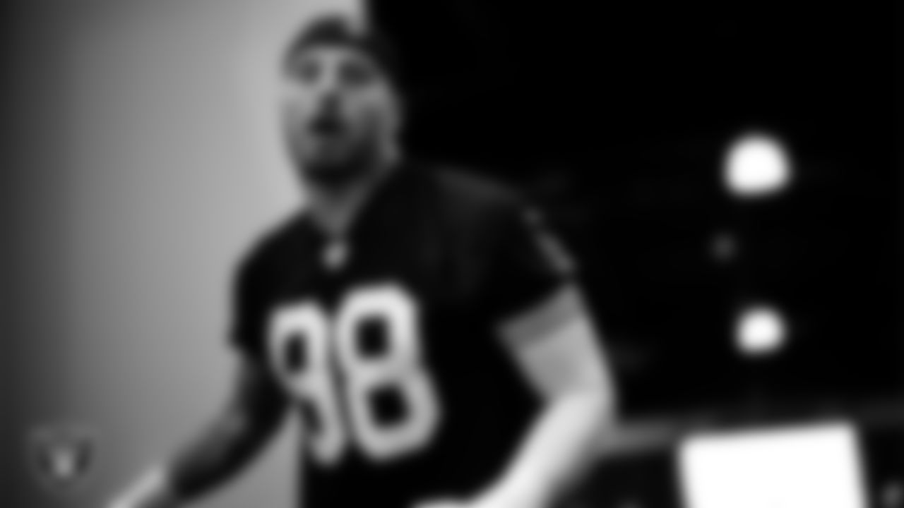 Las Vegas Raiders defensive end Maxx Crosby (98) at a workout during phase two of the offseason program at Intermountain Health Performance Center.