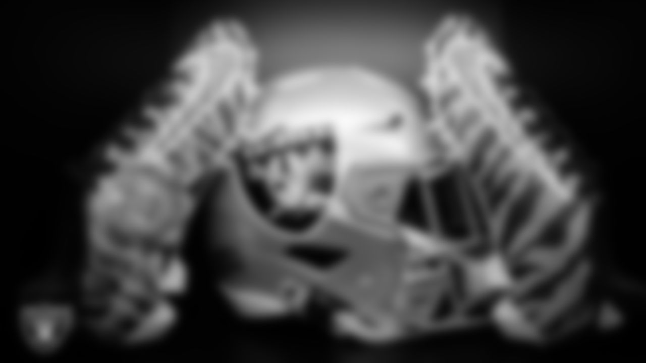 Las Vegas Raiders wide receiver Jack Bech's (18) locker in the locker room prior to the Las Vegas Raiders' arrival for their regular season home game against the Cleveland Browns at Allegiant Stadium.