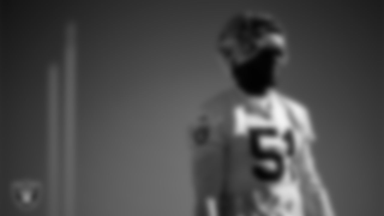 Las Vegas Raiders defensive end Malcolm Koonce (51) during practice at Intermountain Health Performance Center.