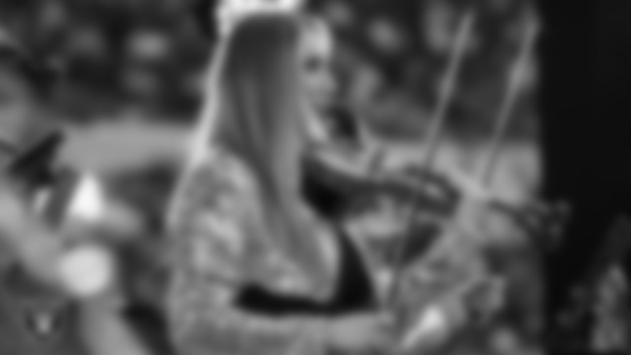 The Raiders House Band performs before the regular season home game against the Denver Broncos at Allegiant Stadium.