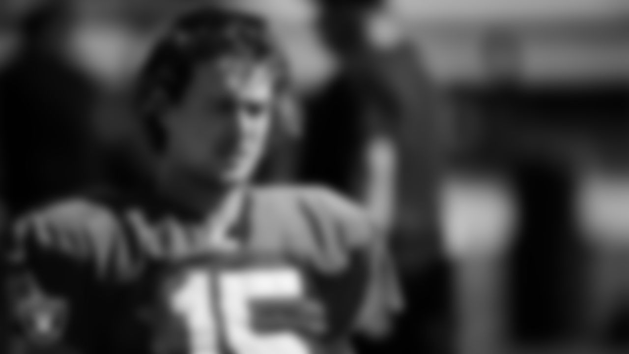 Las Vegas Raiders quarterback Kenny Pickett (15) during practice at Intermountain Health Performance Center.