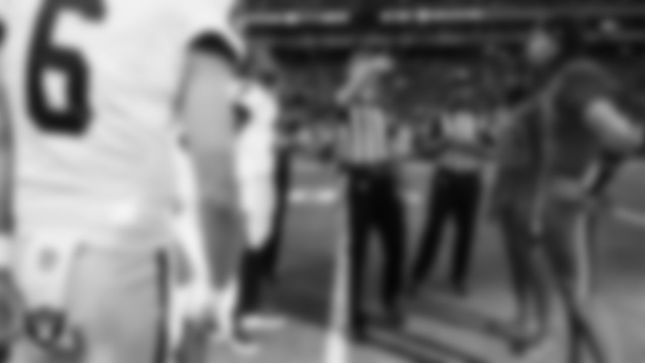 Las Vegas Raiders quarterback Geno Smith (7) during the coin toss before the regular season away game against the Houston Texans at NRG Stadium.