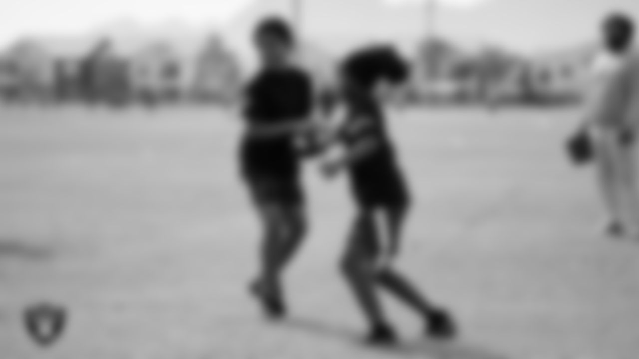 Athletes take part in a round robin flag football tournament during the NRL Gala Day flag football tournament at Silver Bowl Park.