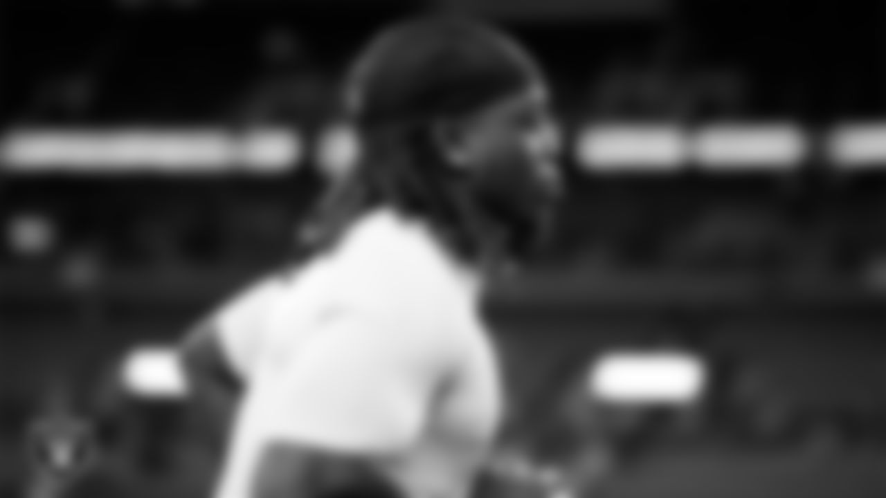 Las Vegas Raiders running back Ashton Jeanty (2) warming up before the regular season away game against the Denver Broncos at Empower Field at Mile High.