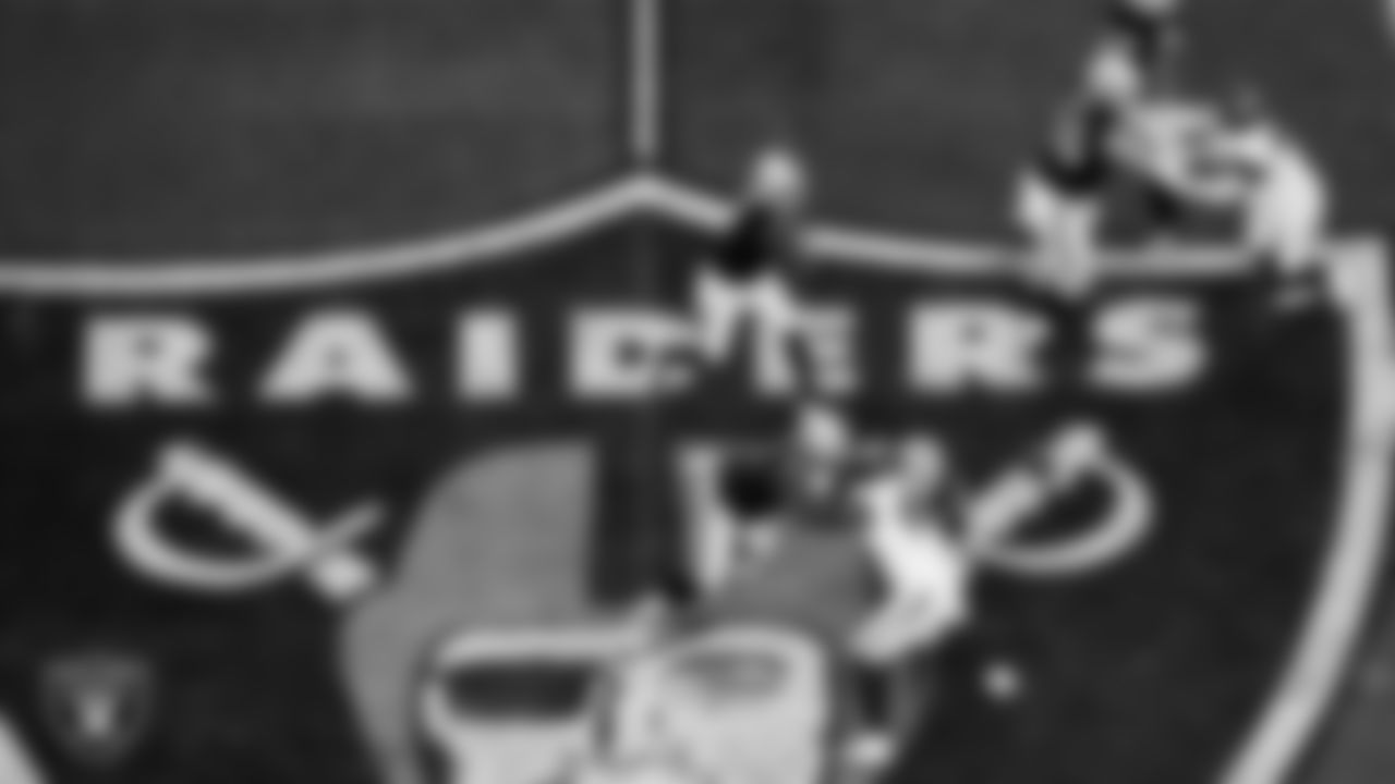 Las Vegas Raiders quarterback Geno Smith (7) passes during the regular season home game against the Denver Broncos at Allegiant Stadium.