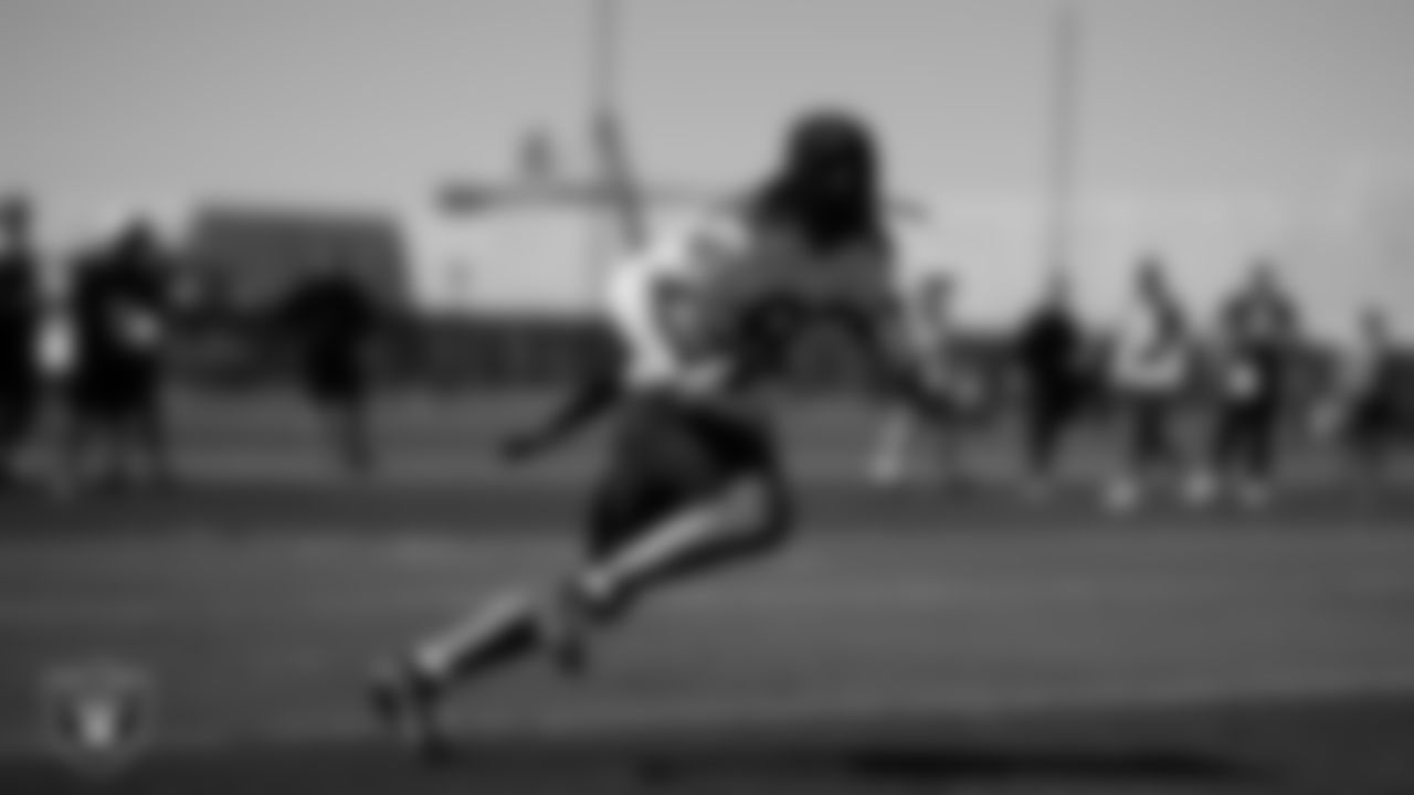 Las Vegas Raiders wide receiver Kristian Wilkerson (83) at a workout during phase two of the offseason program at Intermountain Health Performance Center.