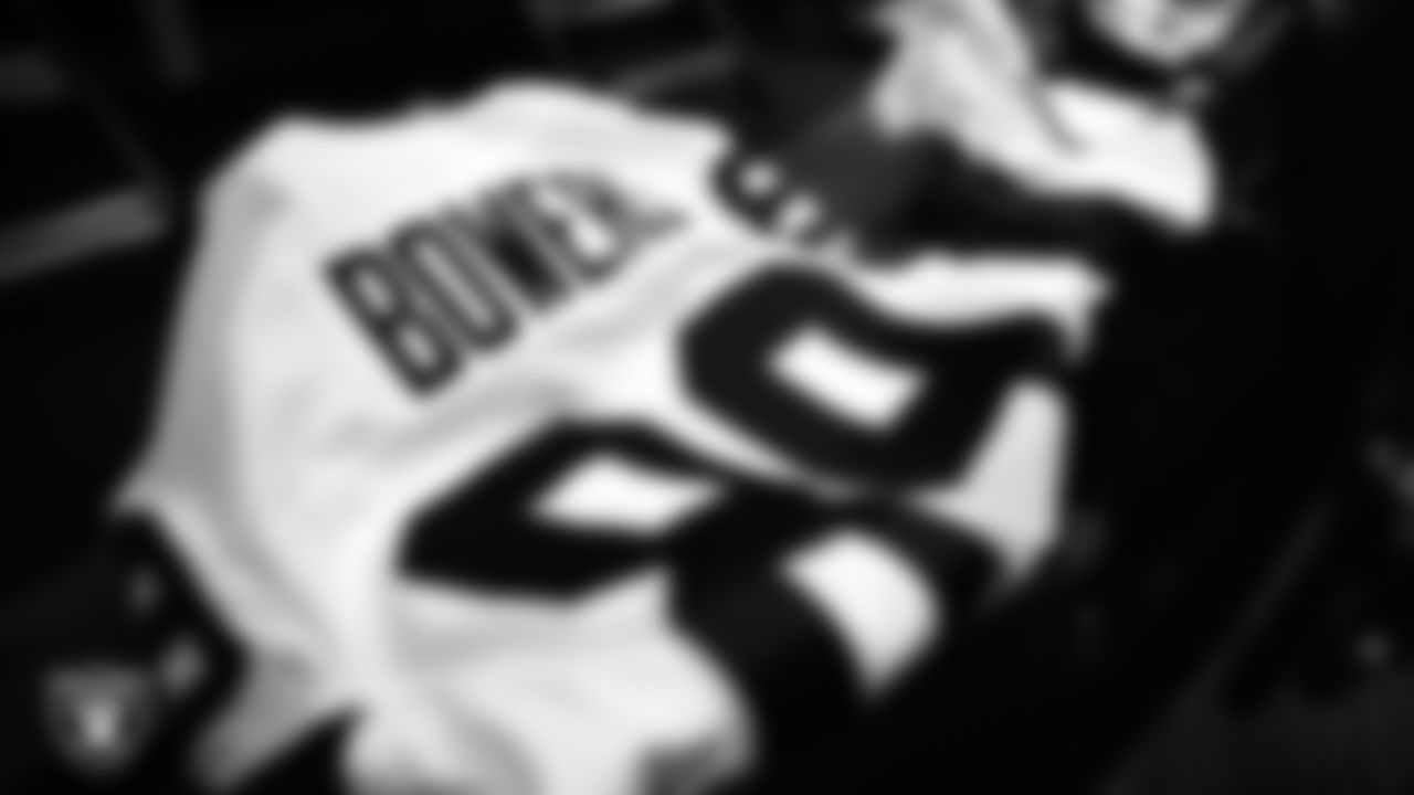 Las Vegas Raiders tight end Brock Bowers' (89) jersey in the locker room prior to the Las Vegas Raiders' arrival for their regular season away game against the Tampa Bay Buccaneers at Raymond James Stadium.