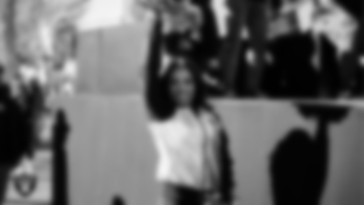 Raiderette Bria during the Martin Luther King Jr. Day Parade in Downtown Las Vegas.