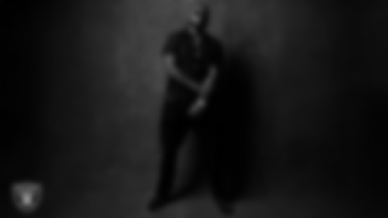 Las Vegas Raiders defensive tackle Adam Butler (69) arrives to the regular season home game against the Los Angeles Chargers at Allegiant Stadium.