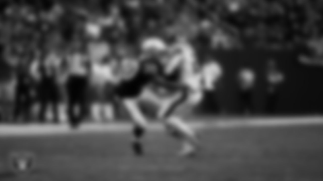 Las Vegas Raiders safety Duron Harmon (30) makes a tackle during the regular season home game against the Houston Texans at Allegiant Stadium, Sunday, October 23, 2022, in Las Vegas, Nev.