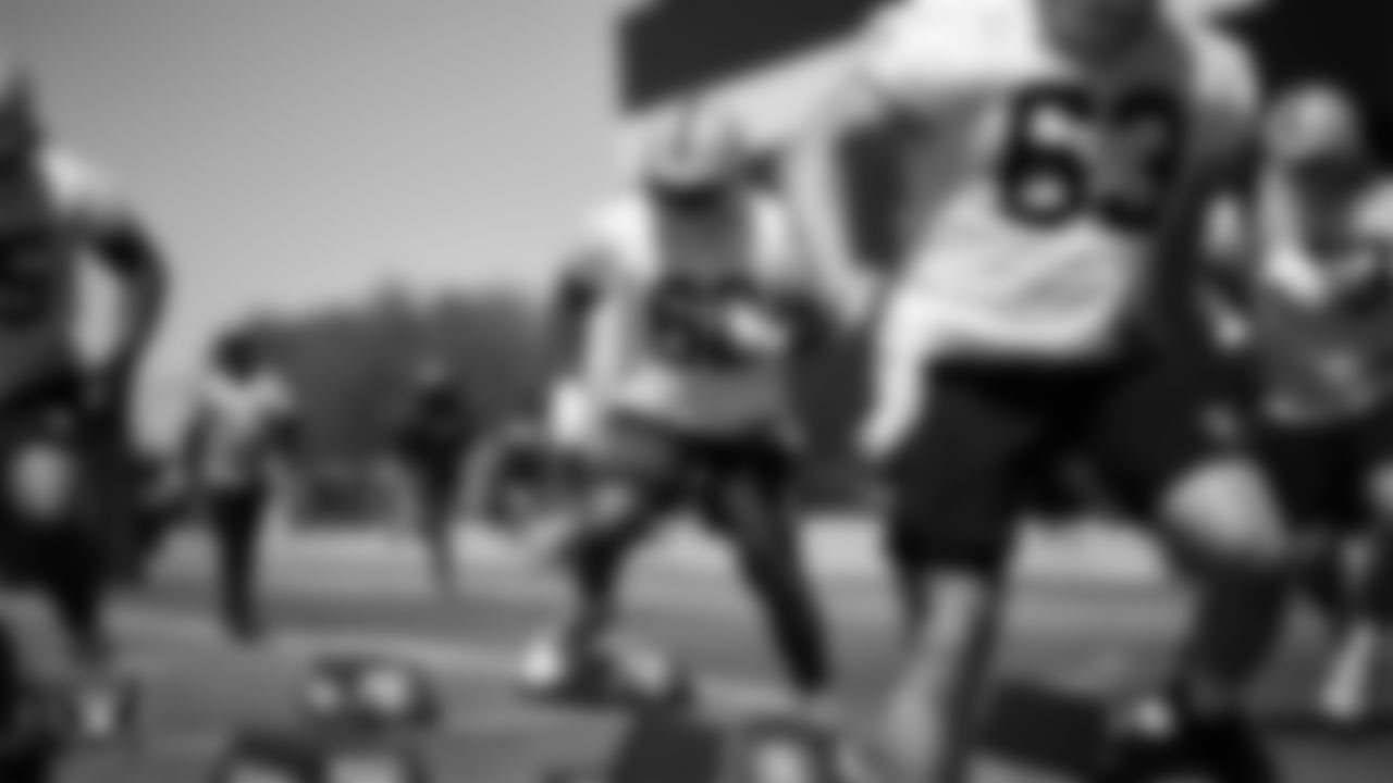 Las Vegas Raiders tackle Dominic Boyd (62) at day one of 2025 Rookie Minicamp at Intermountain Health Performance Center.