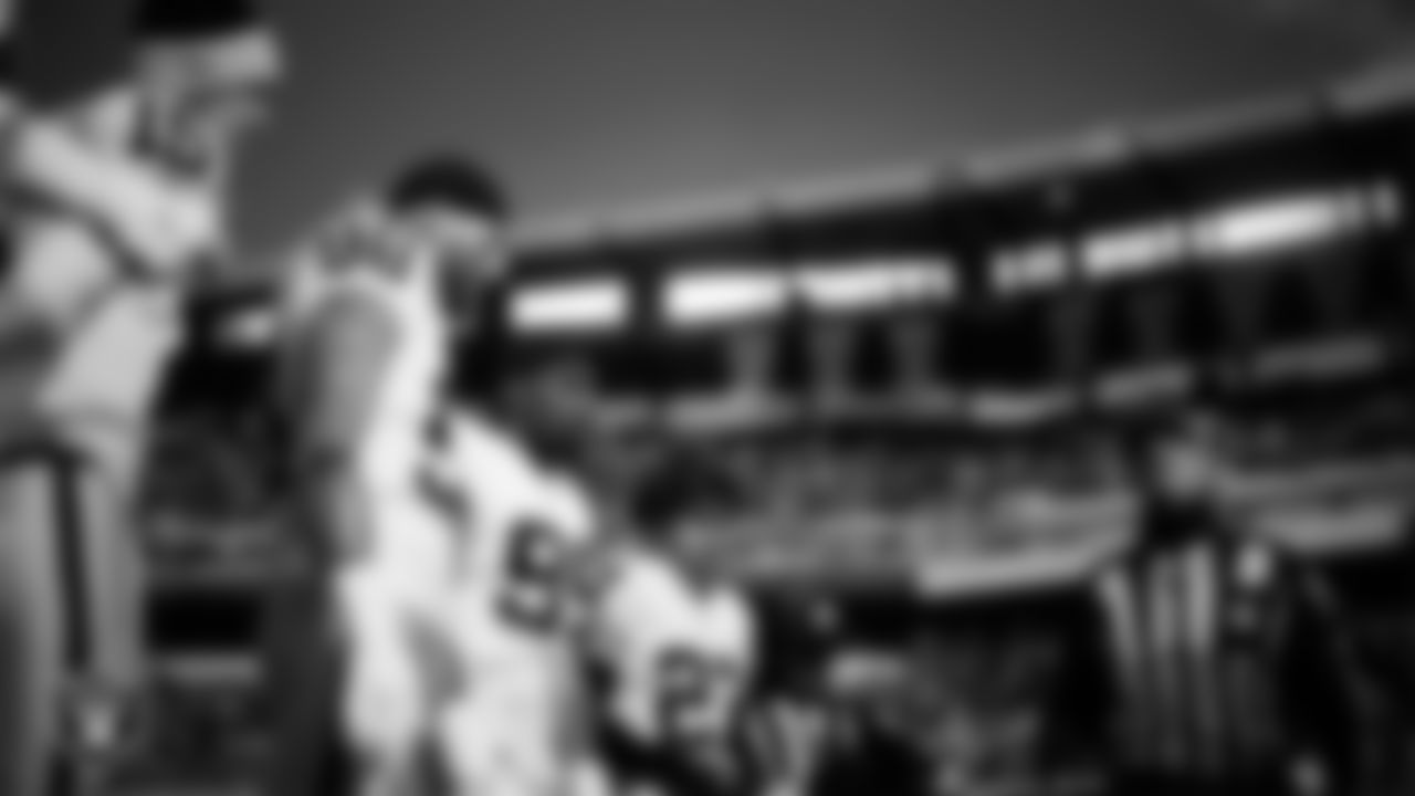 The Las Vegas Raiders during the coin toss before the regular season away game against the Philadelphia Eagles at Lincoln Financial Field.