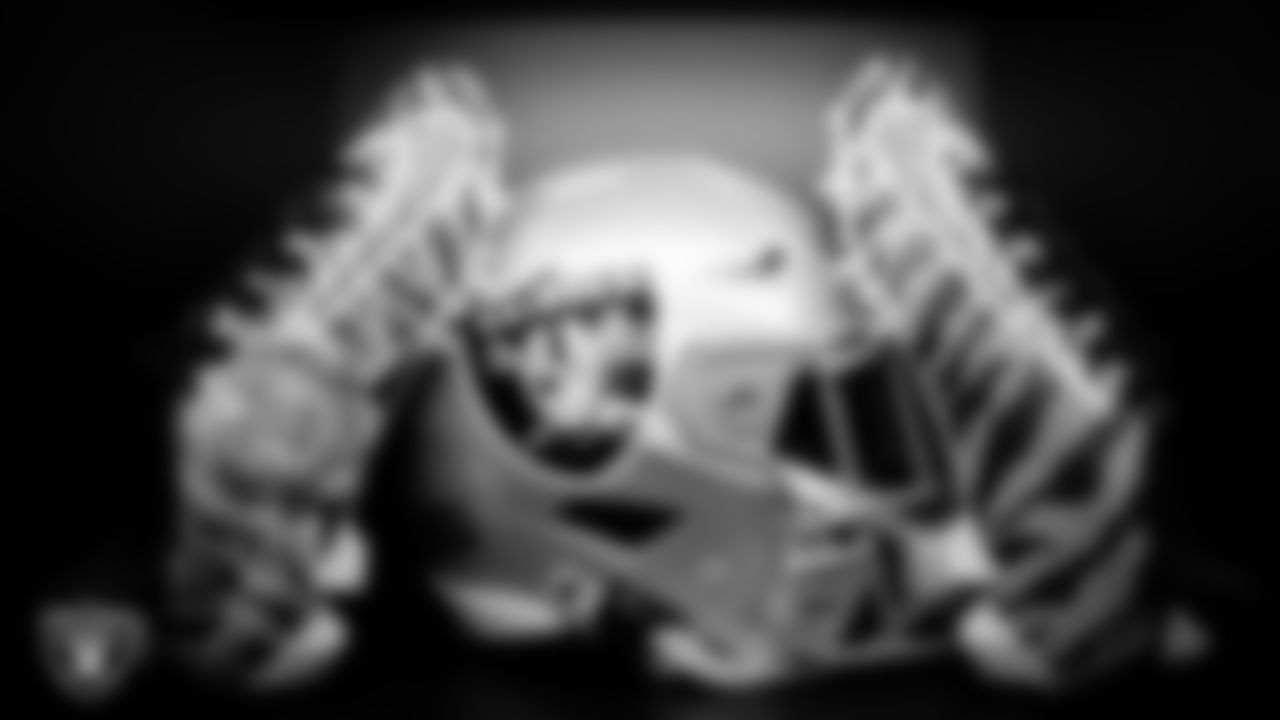 Cleats in the locker room prior to the Las Vegas Raiders' arrival for their regular season home game against the Cleveland Browns at Allegiant Stadium.