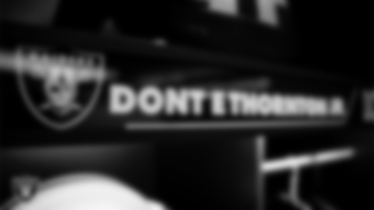 The locker room prior to the Las Vegas Raiders' arrival for their regular season home game against the New York Giants at Allegiant Stadium.