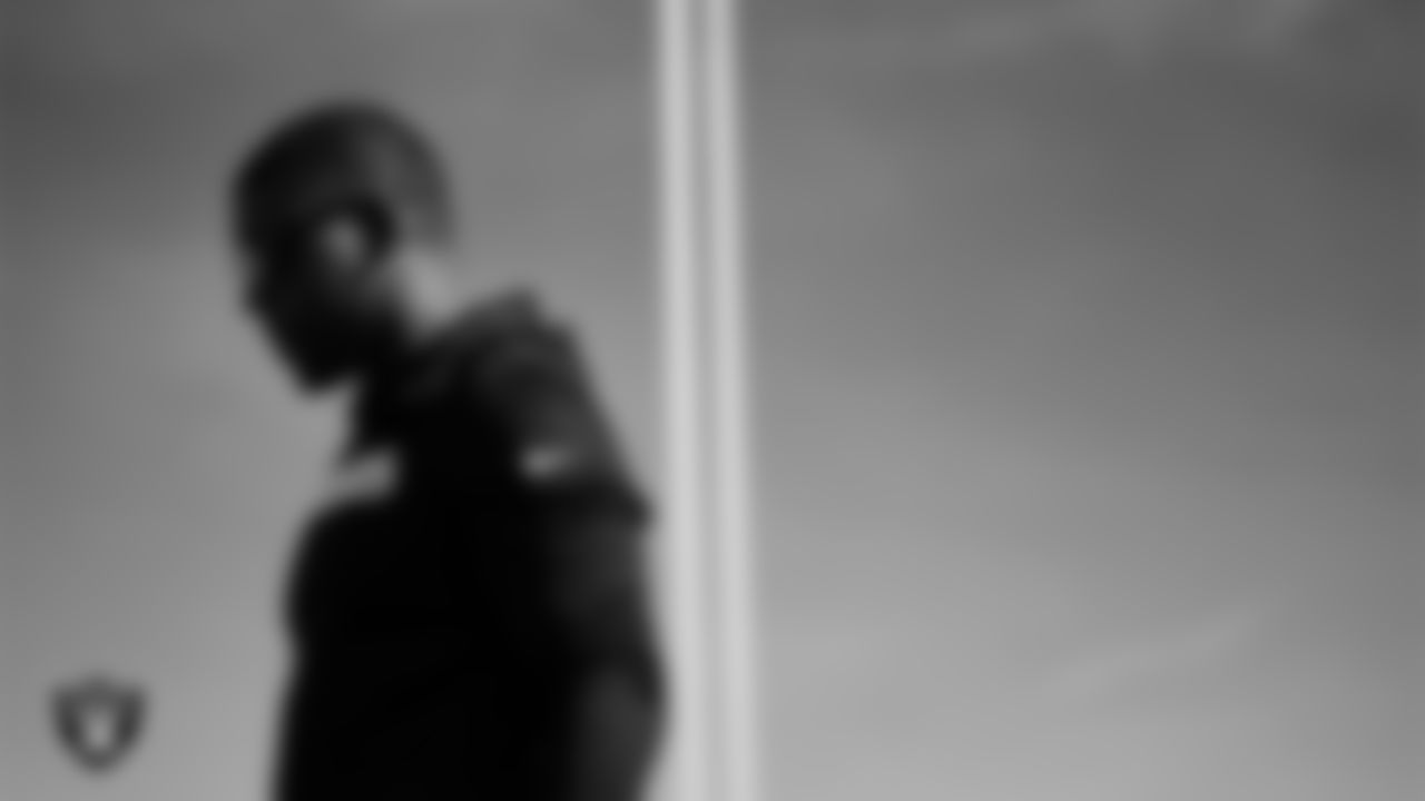 Las Vegas Raiders running backs coach Deland McCullough during practice at Intermountain Health Performance Center.