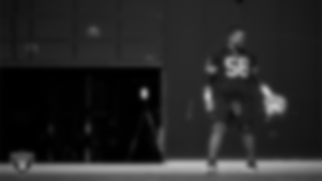 Las Vegas Raiders guard Atonio Mafi (56) during practice at Intermountain Health Performance Center.