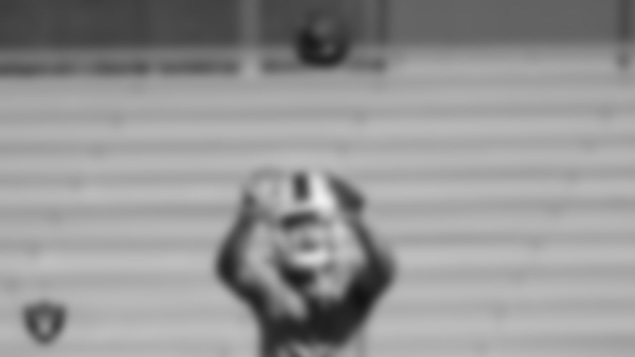 A member of the Liberty High School football team during practice at Liberty High School.