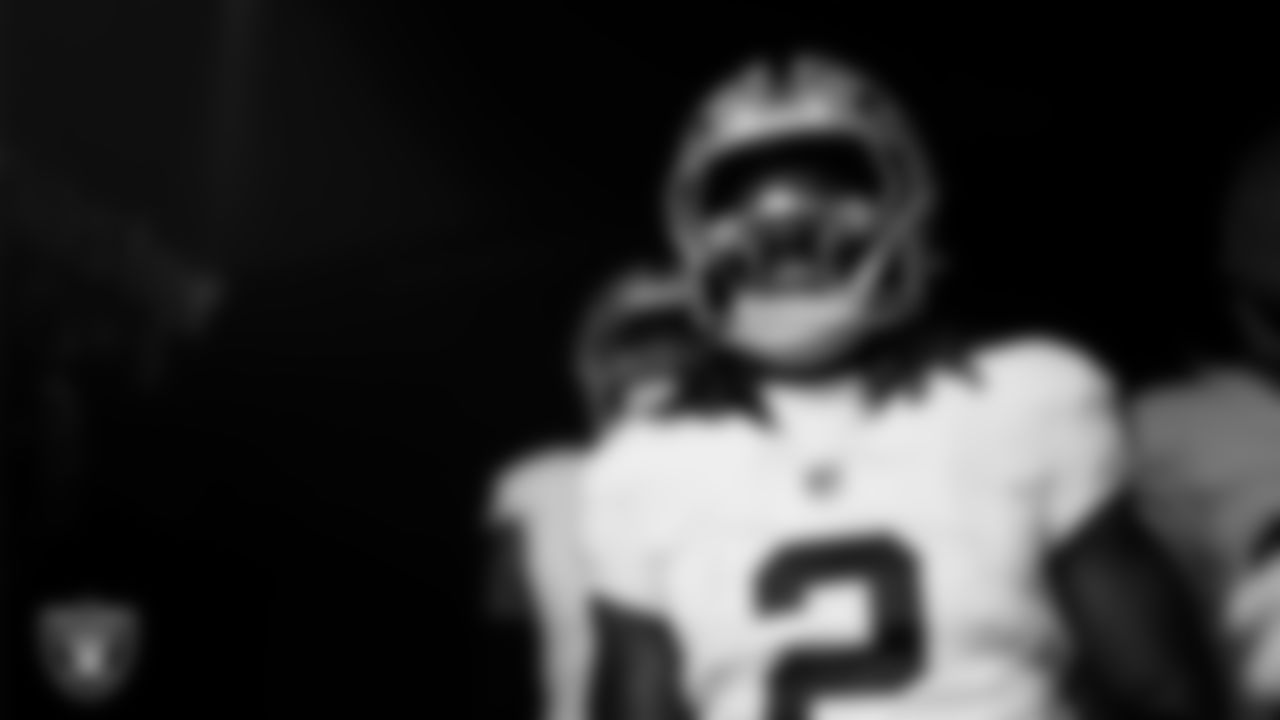 Las Vegas Raiders running back Ashton Jeanty (2) waits for the team to be introduced onto the field before their regular season away game against the Philadelphia Eagles at Lincoln Financial Field.