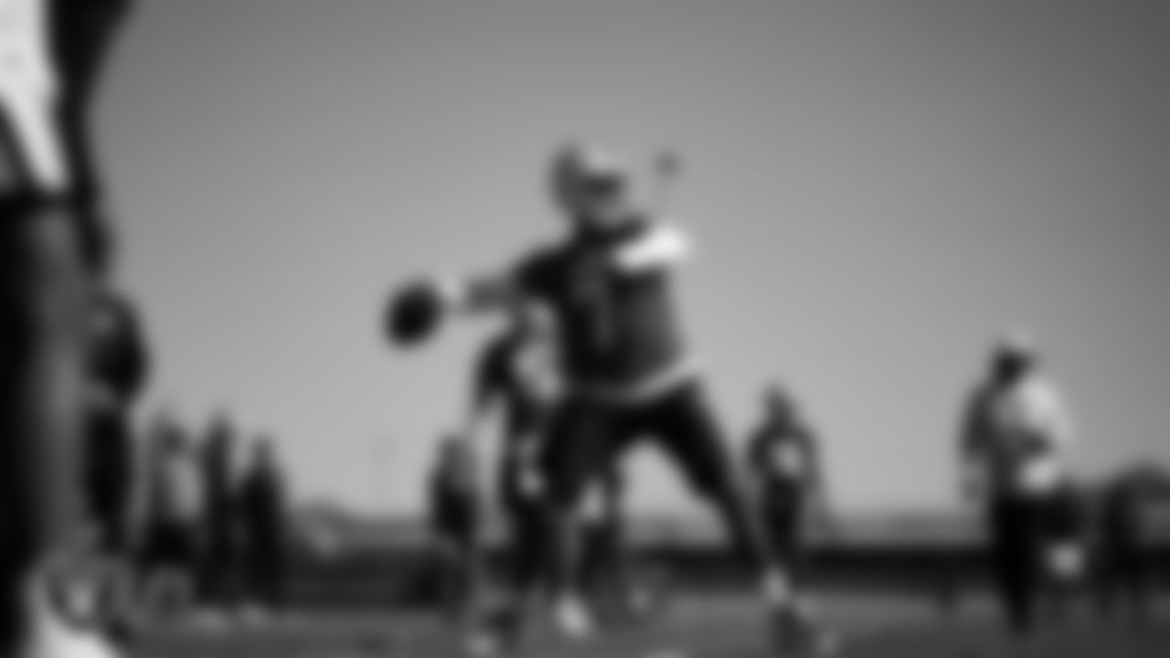 Las Vegas Raiders quarterback Geno Smith (7) during practice at Intermountain Health Performance Center.