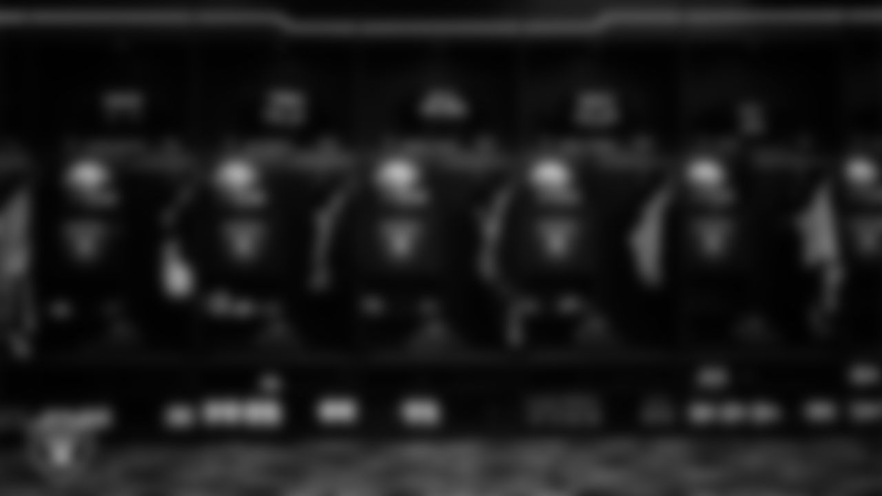 The locker room prior to the Las Vegas Raiders' arrival for their regular season home game against the Dallas Cowboys at Allegiant Stadium.