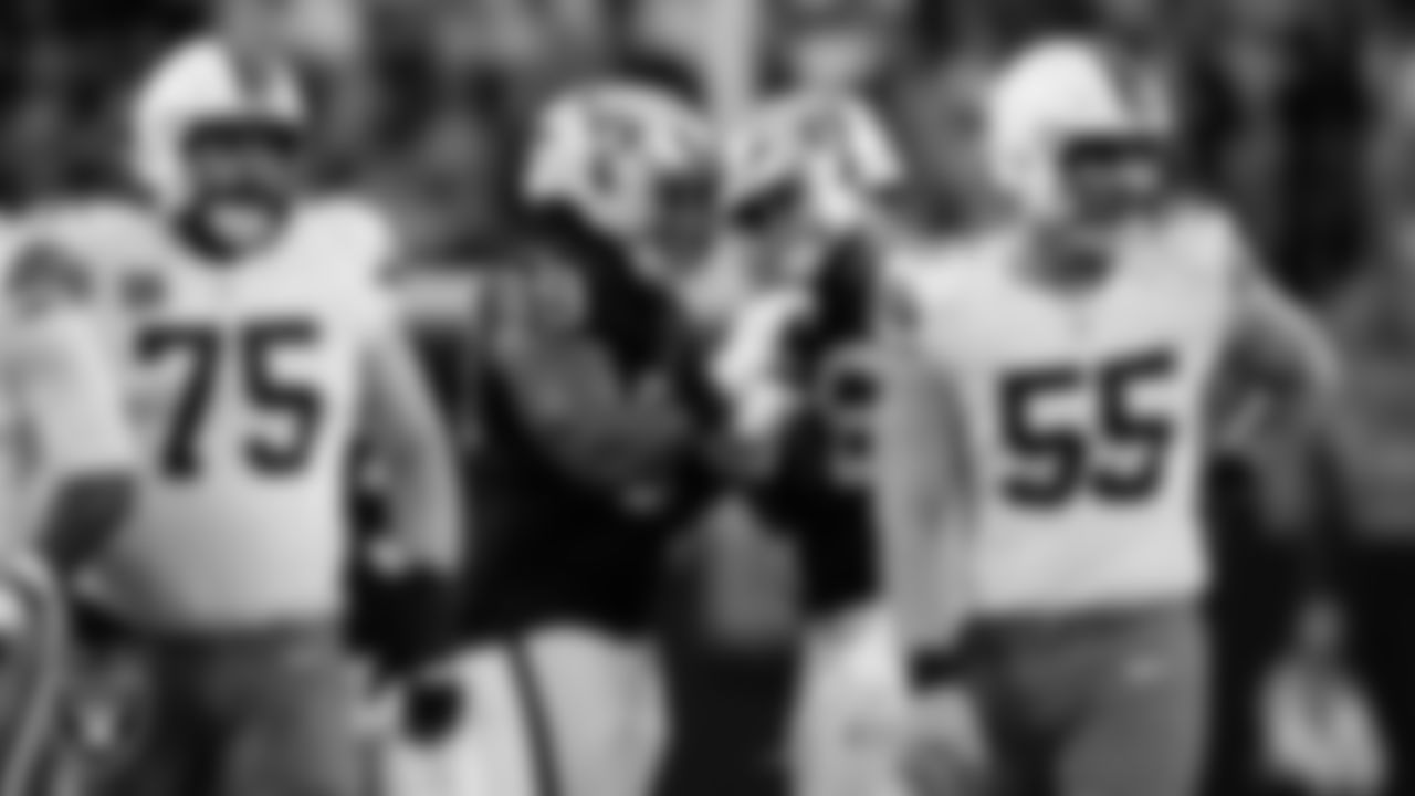 Las Vegas Raiders defensive tackle Adam Butler (69) and defensive tackle Jonah Laulu (96) during the regular season home game against the Cleveland Browns at Allegiant Stadium.