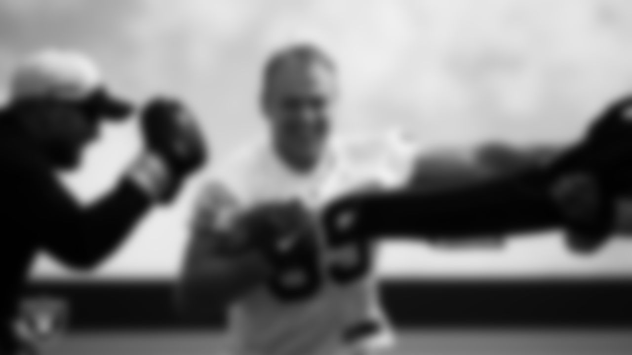 Las Vegas Raiders tight end Brock Bowers (89) at a workout during phase two of the offseason program at Intermountain Health Performance Center.