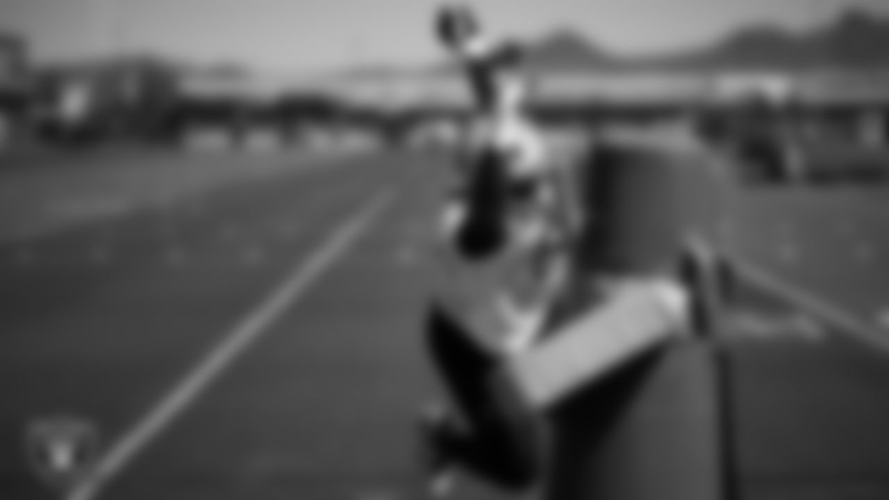 Las Vegas Raiders defensive tackle Adam Butler (69) during practice at Intermountain Health Performance Center.