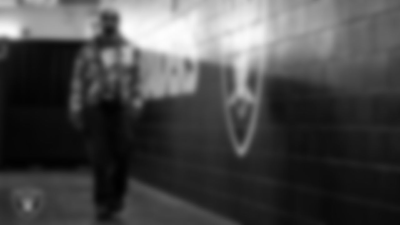 Las Vegas Raiders safety Chris Smith II (29) arrives to the regular season home game against the Jacksonville Jaguars at Allegiant Stadium.