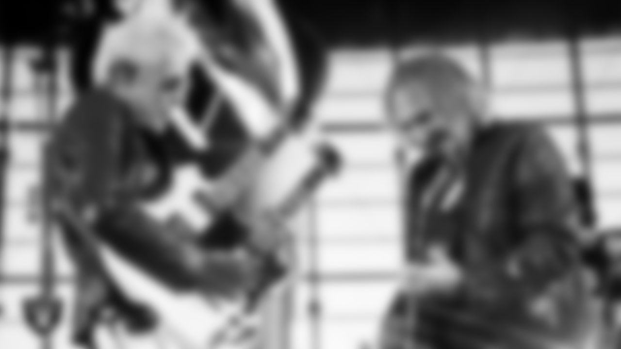 Guitarist and singer Don Felder performs during halftime at the Las Vegas Raiders' regular season home game against the Cleveland Browns at Allegiant Stadium.