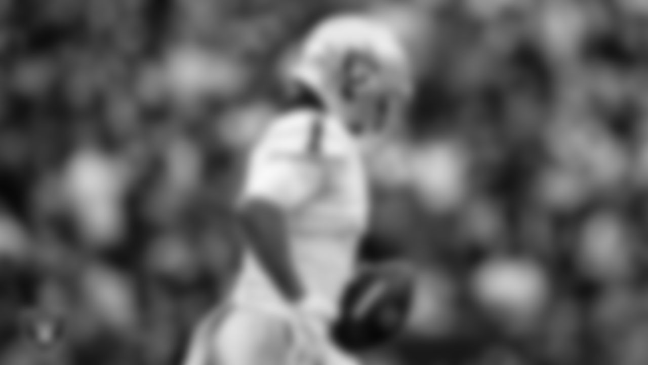 Las Vegas Raiders wide receiver Tre Tucker (1) after making a 10-yard touchdown catch during the regular season away game against the Washington Commanders at Northwest Stadium.