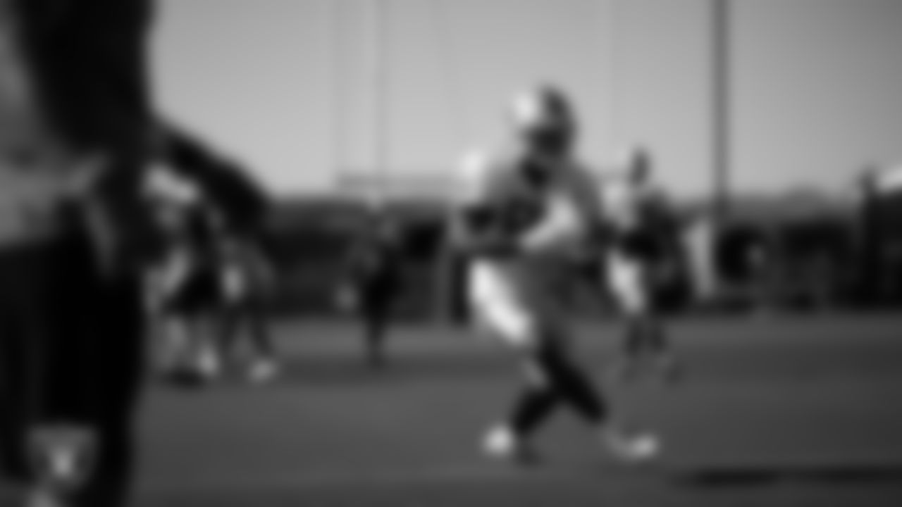 Las Vegas Raiders wide receiver Ketron Jackson Jr. (85) on the field for a joint practice with the San Francisco 49ers at 2025 Training Camp at Intermountain Health Performance Center.