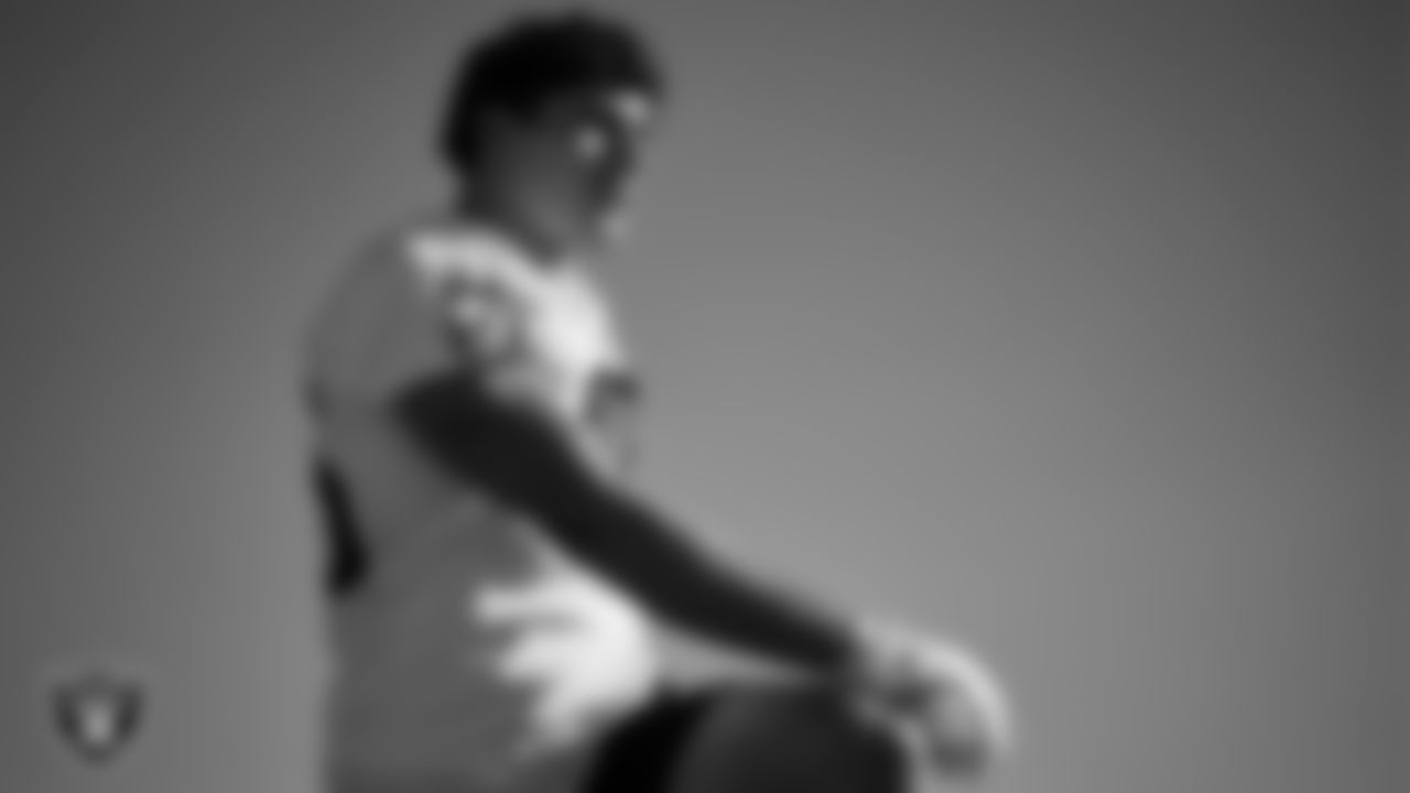 Las Vegas Raiders tight end Carter Runyon (46) during practice at Intermountain Health Performance Center.