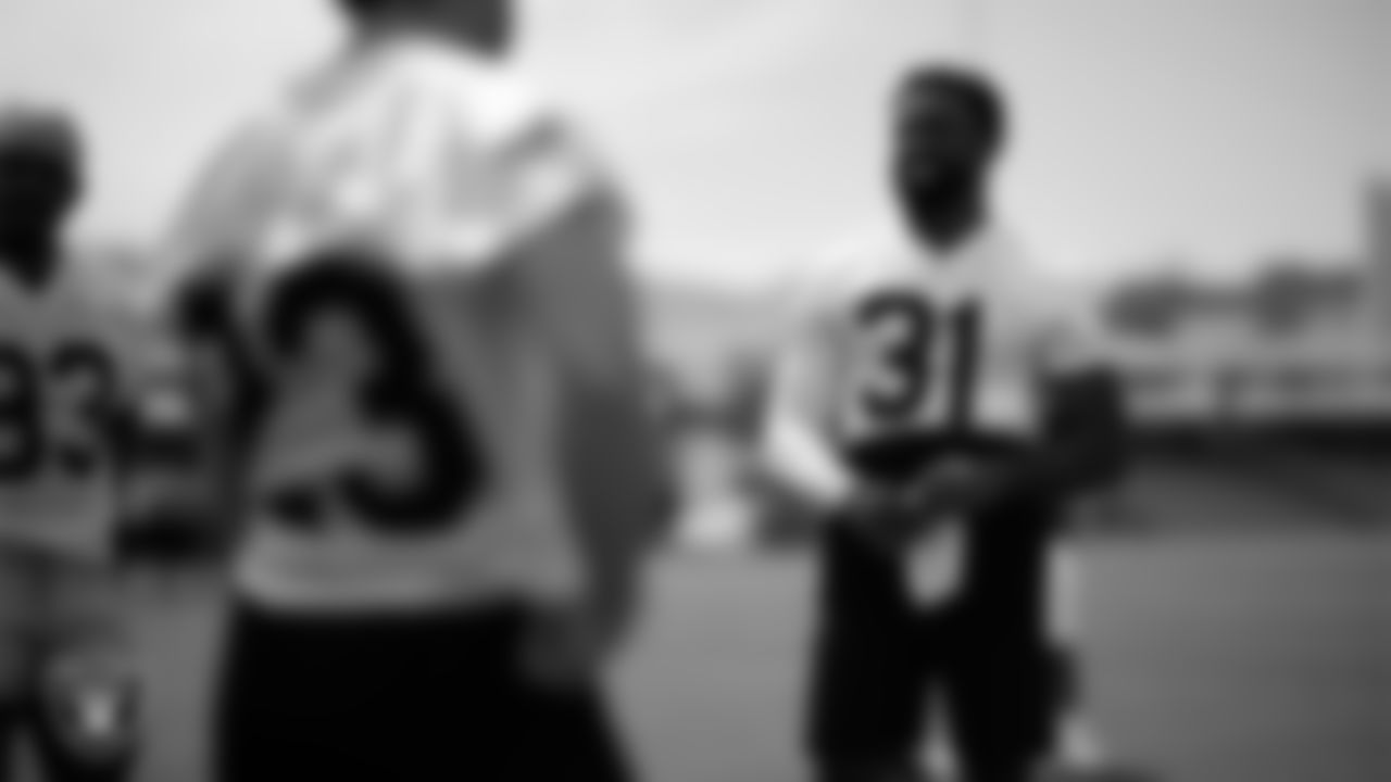 Las Vegas Raiders running back Raheem Mostert (31) at an Organized Team Activity (OTA) at Intermountain Health Performance Center.