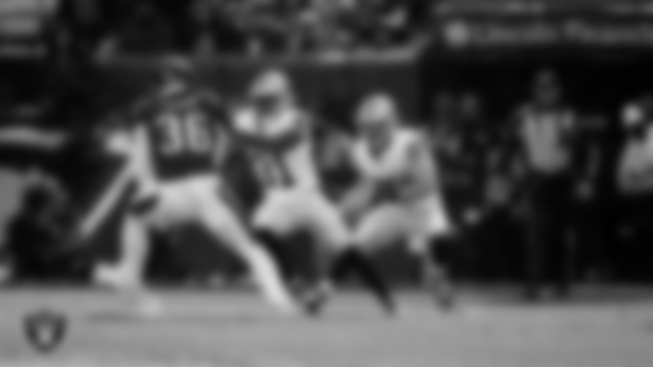 Las Vegas Raiders running back Dylan Laube (23) returns a kickoff during the regular season away game against the Philadelphia Eagles at Lincoln Financial Field.