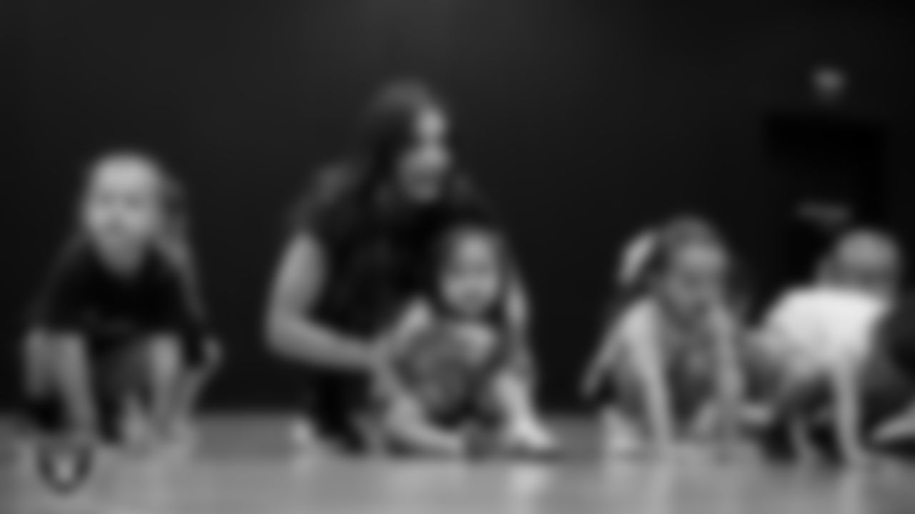 Raiderette Maddie and dancers during day one of summer camp at The Studio.
