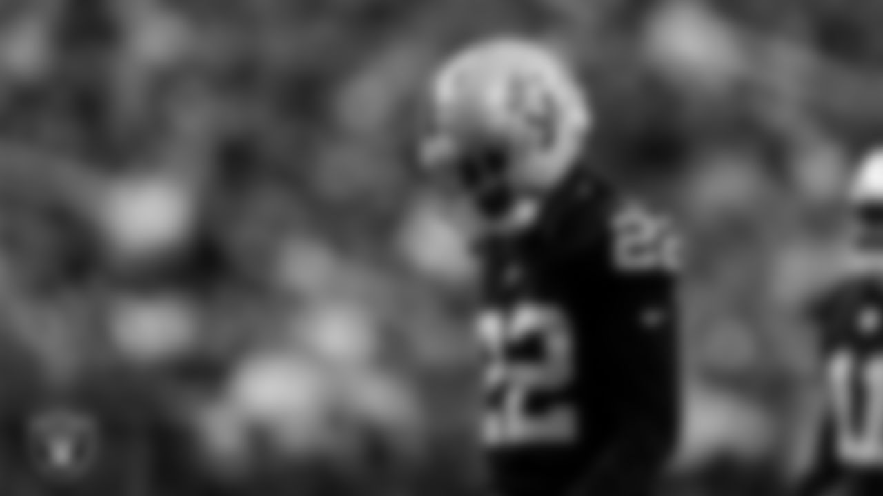 Las Vegas Raiders cornerback Eric Stokes (22) during the regular season home game against the Denver Broncos at Allegiant Stadium.